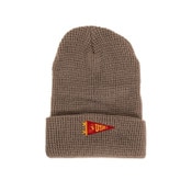 USC Trojans Dark Sand Mini Pennant Woven Patch Waffle Knit Cuff Beanie